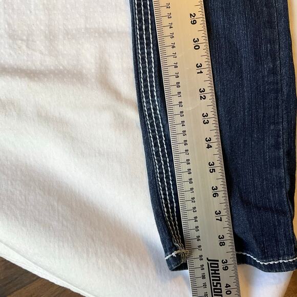 Red Rivet Women Jeans size 9 Blue Straight Leg Slim Fit Low Rise Stretch - Picture 3 of 11